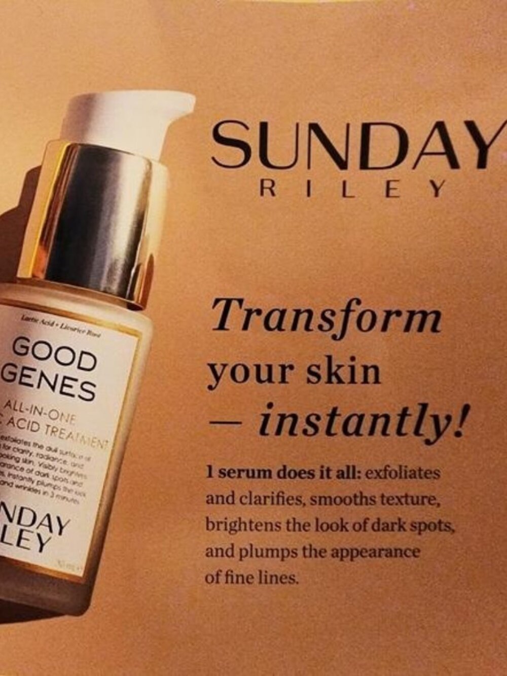 SUNDAY RILEY Skincare,Good Genes All-In-One Lactic Acid Serum-Travel15ml,0.5-NEW - Picture 8 of 16
